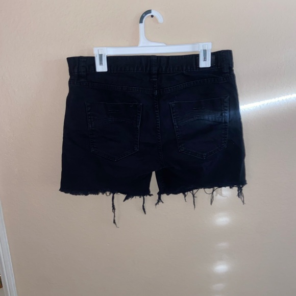 RSQ black distressed shants skater y2k shorts cut off punk indie retro bottoms - Picture 8 of 11